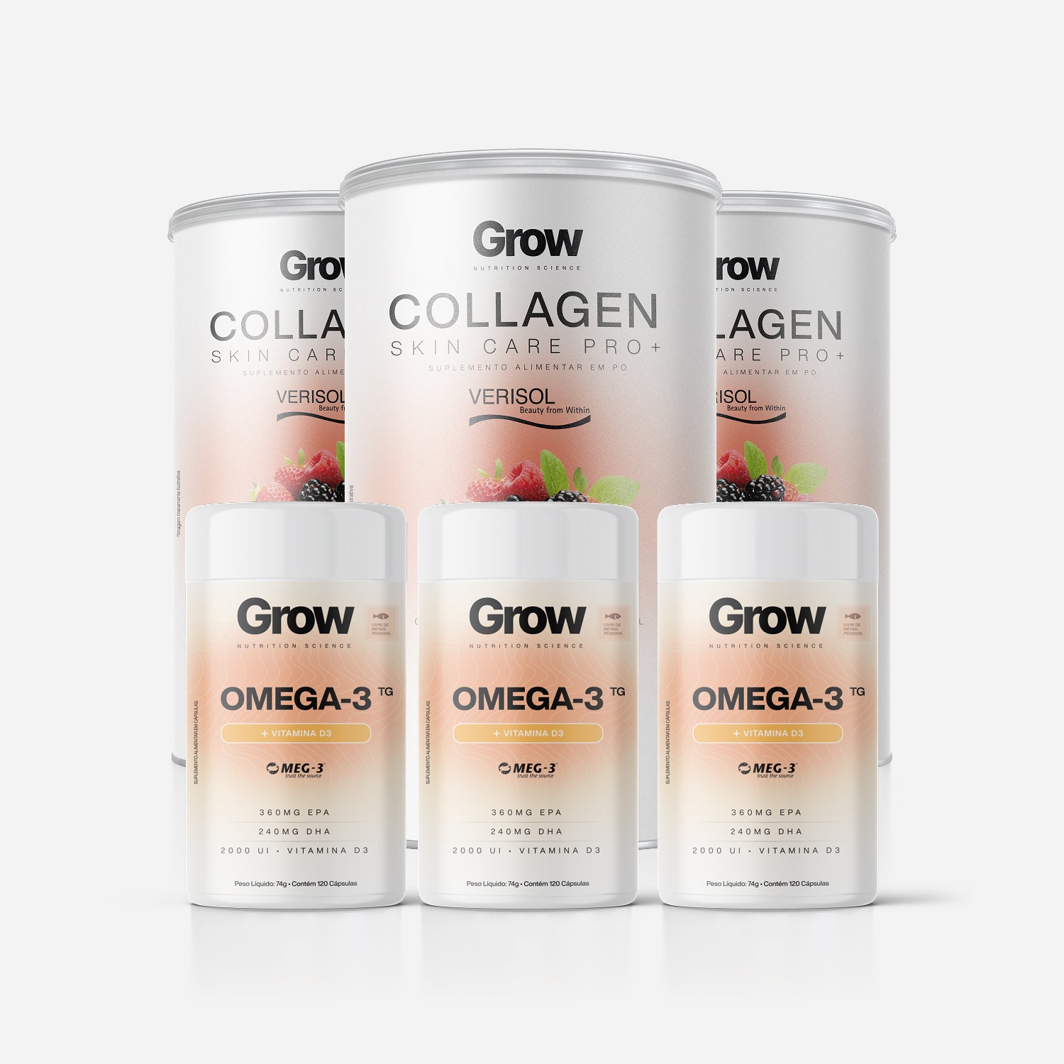 3 Colágenos Verisol® +3 Ômegas-3 TG grátis