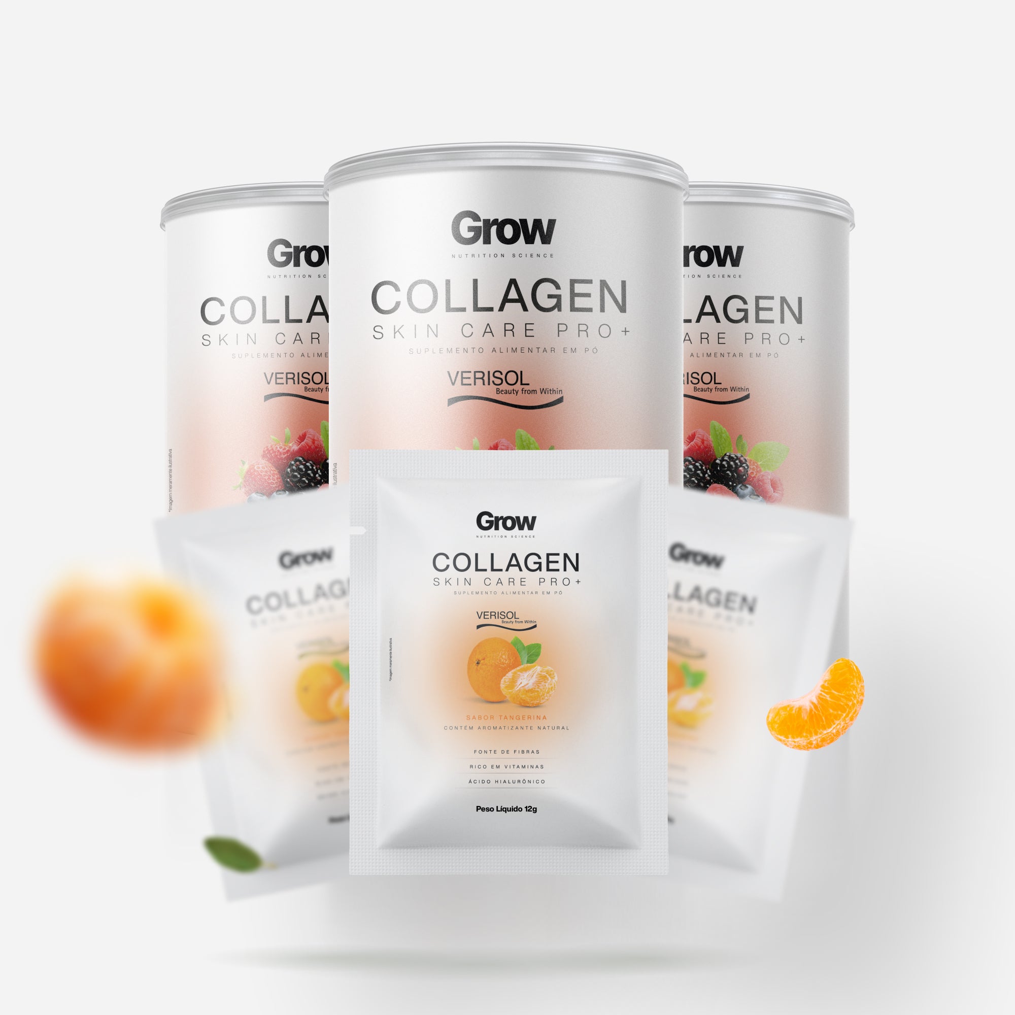 3 Colágenos Verisol® Frutas Vermelhas + 3 Caixas de Sachês Verisol® Tangerina Grátis