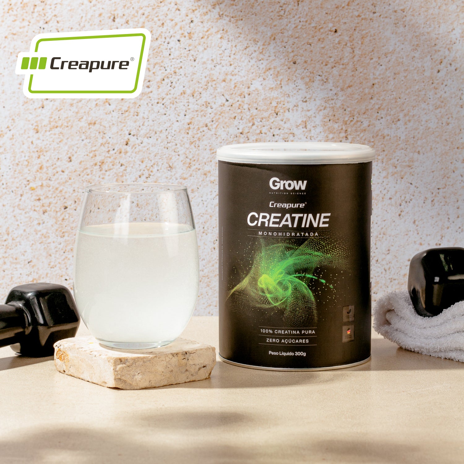 Creapure® Creatine Grow Nutrition + 10 Sachês Veggie High Protein Grátis