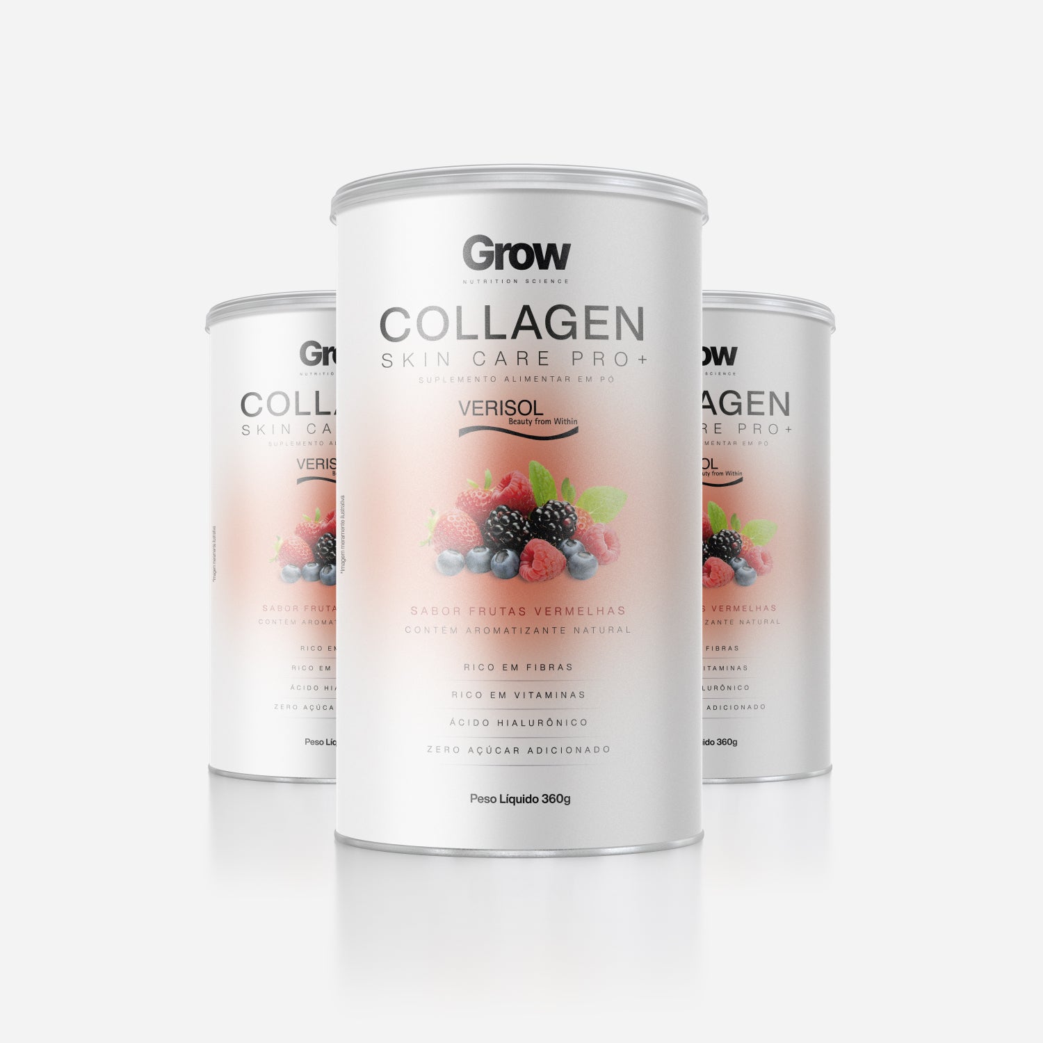 Kit 3 Colágeno Verisol Skin Care Pro + 360g Sabor Frutas Vermelhas