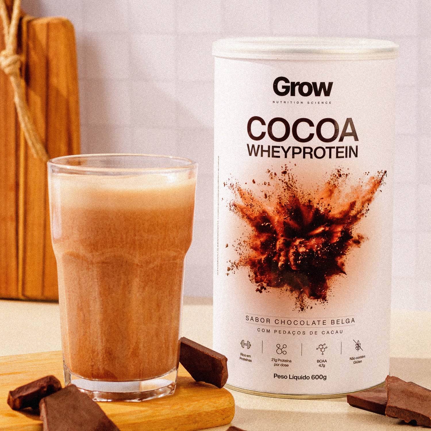 Cocoa Whey Protein Grow Nutrition