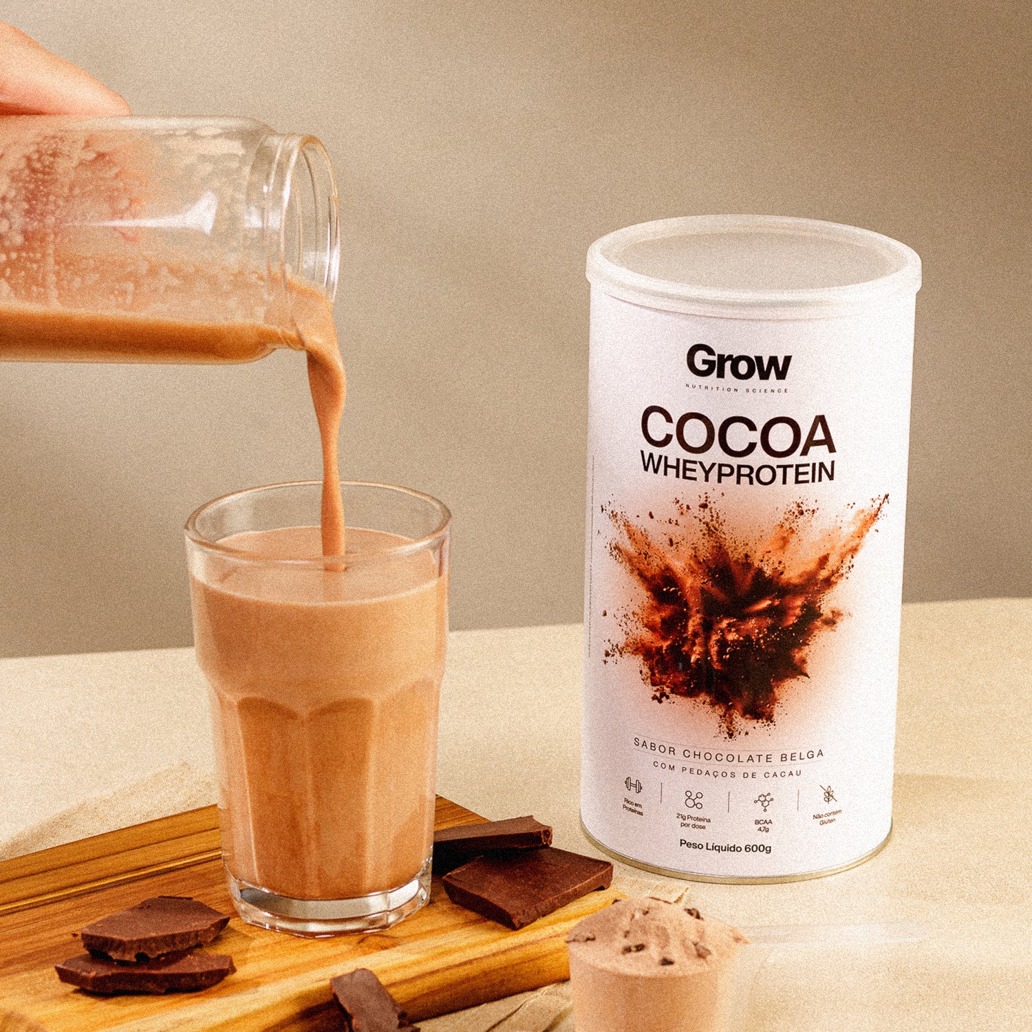 Cocoa Whey Protein Grow Nutrition