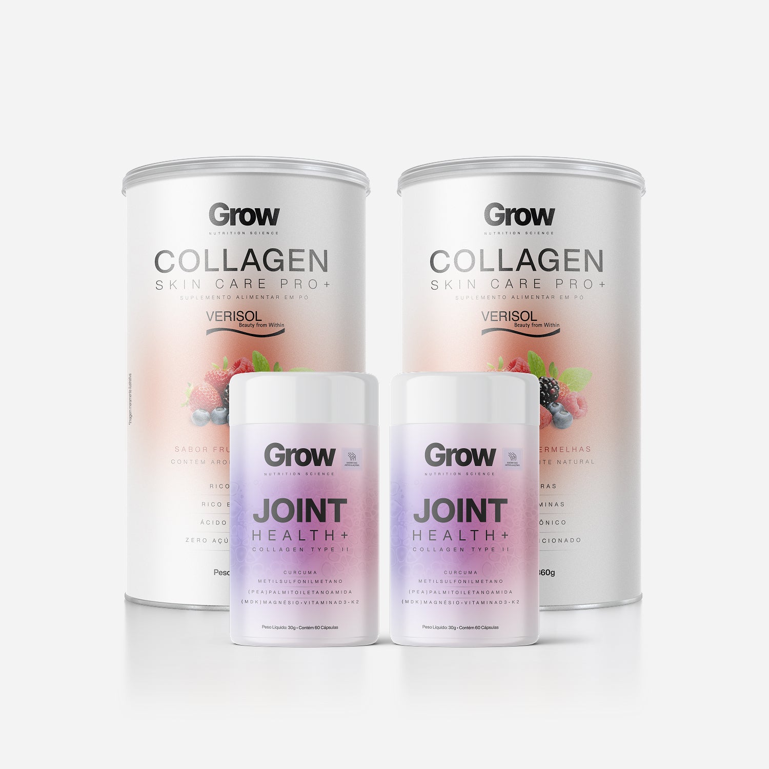 Kit 2 Colágeno Verisol Skin Care Pro Frutas Vermelhas + 2 Colágenos Tipo II Grátis