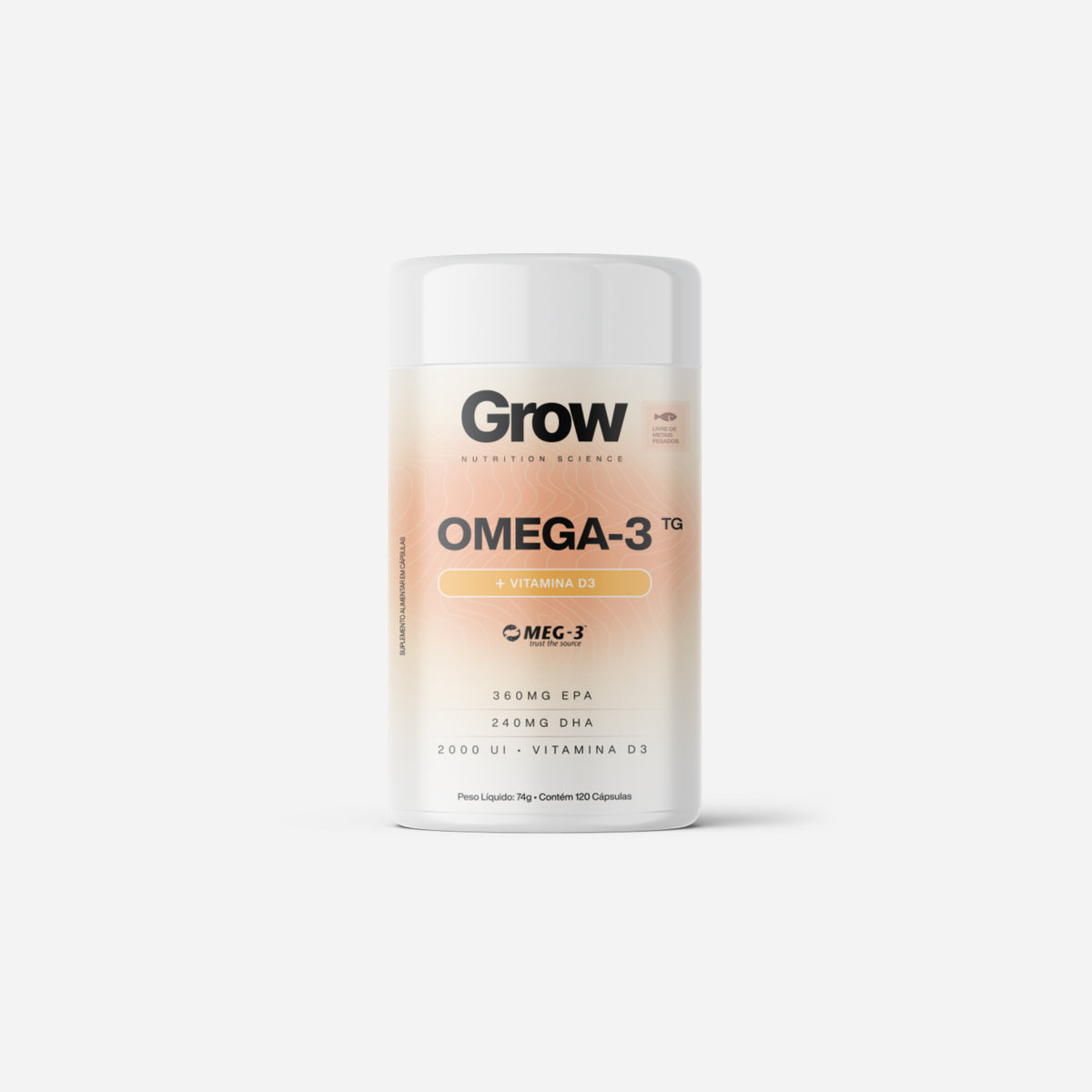 Grow Ômega 3 TG + Vitamina D3 120 Cápsulas