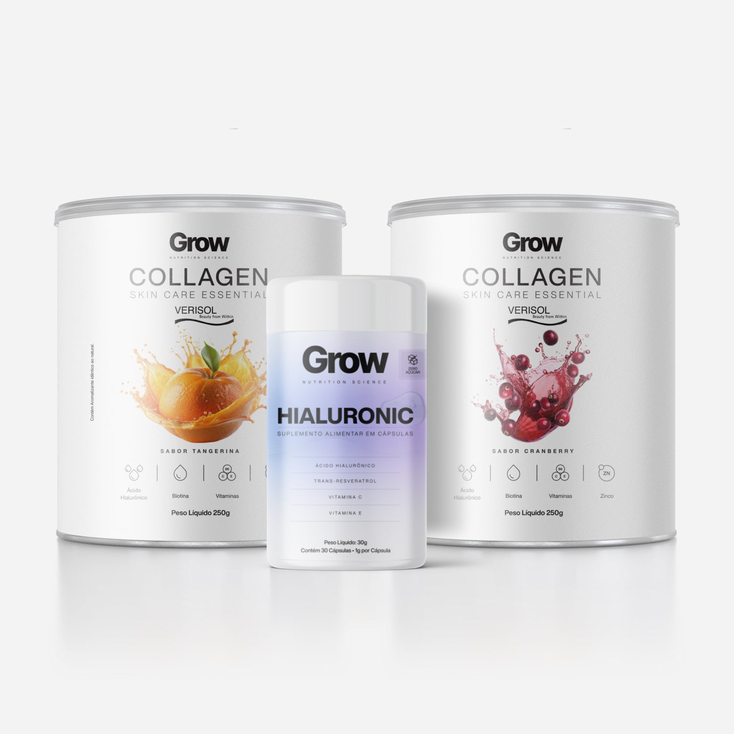1 Verisol Cranberry + 1 Verisol Tangerina + 1 Hialuronic