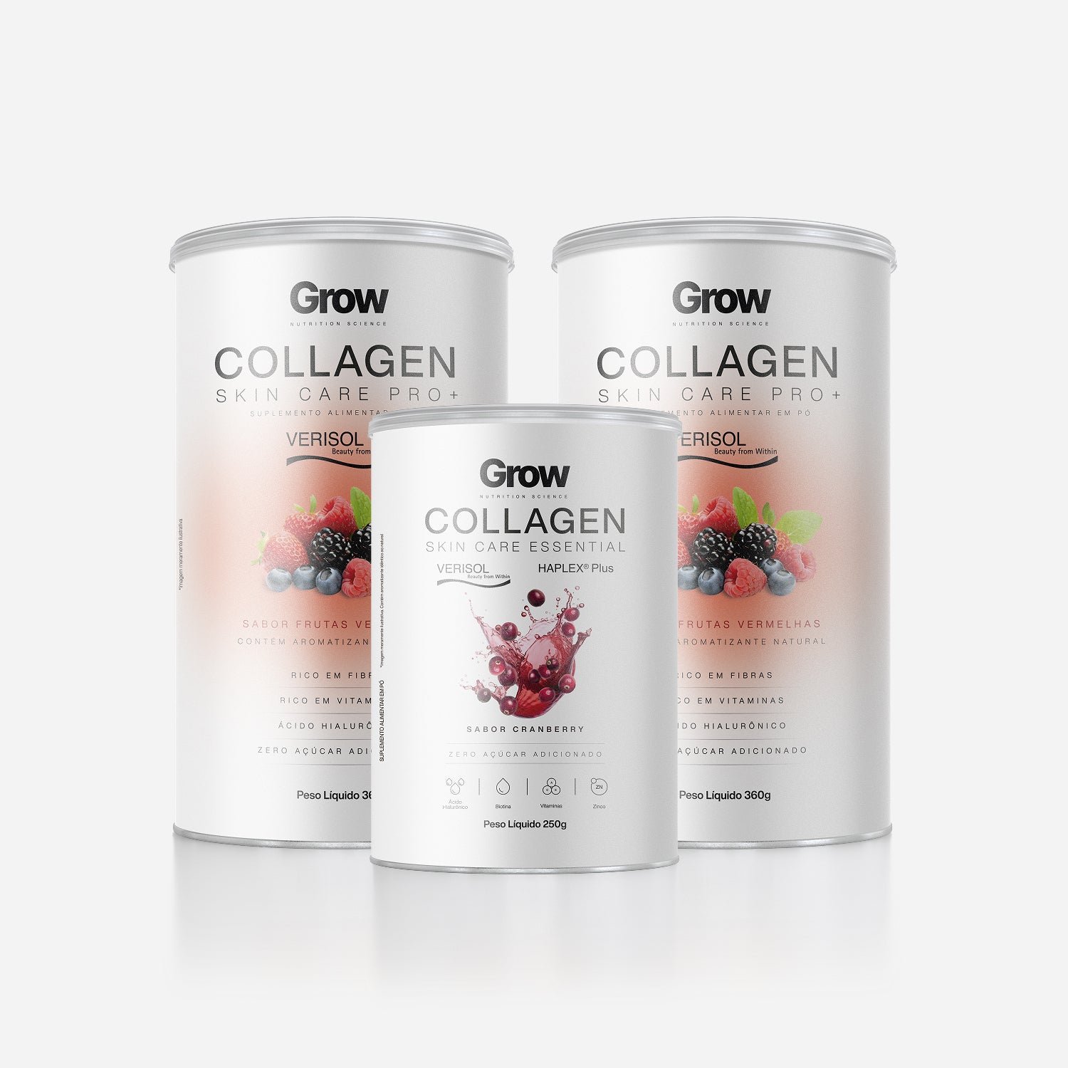 Kit 2 Colágeno Verisol Skin Care Pro Frutas Vermelhas + 1 Verisol Skin Care Essential Cranberry