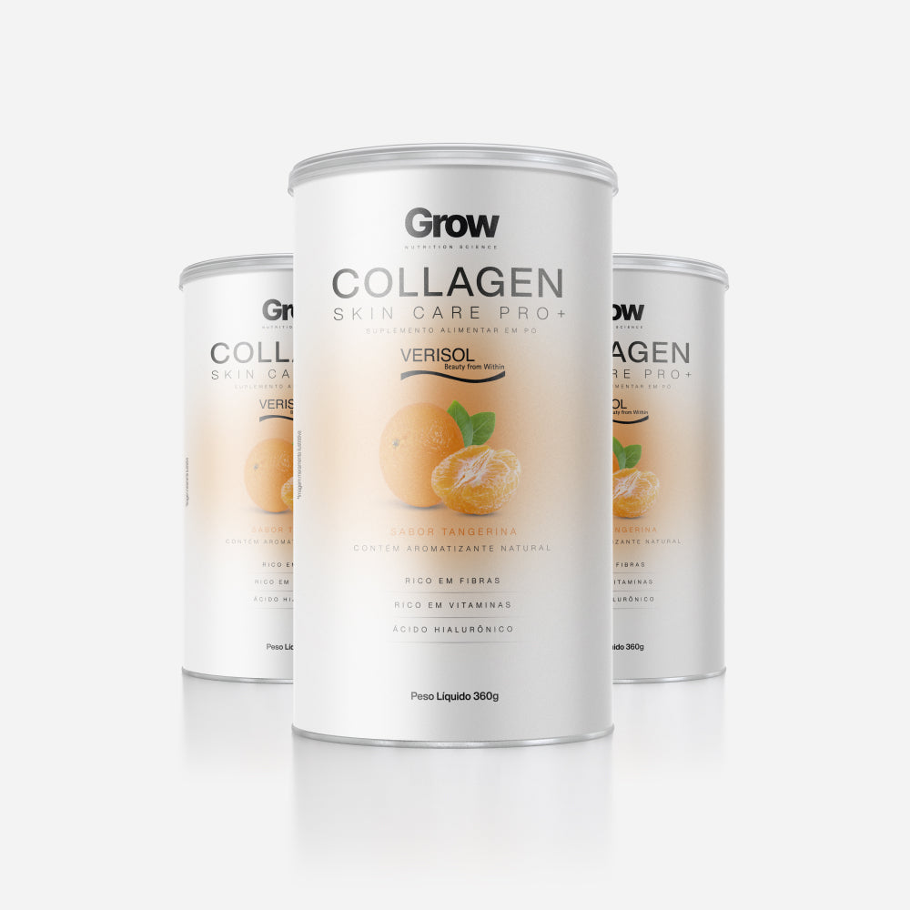 Kit 3 Colágeno Verisol Skin Care Pro + 360g Sabor Tangerina