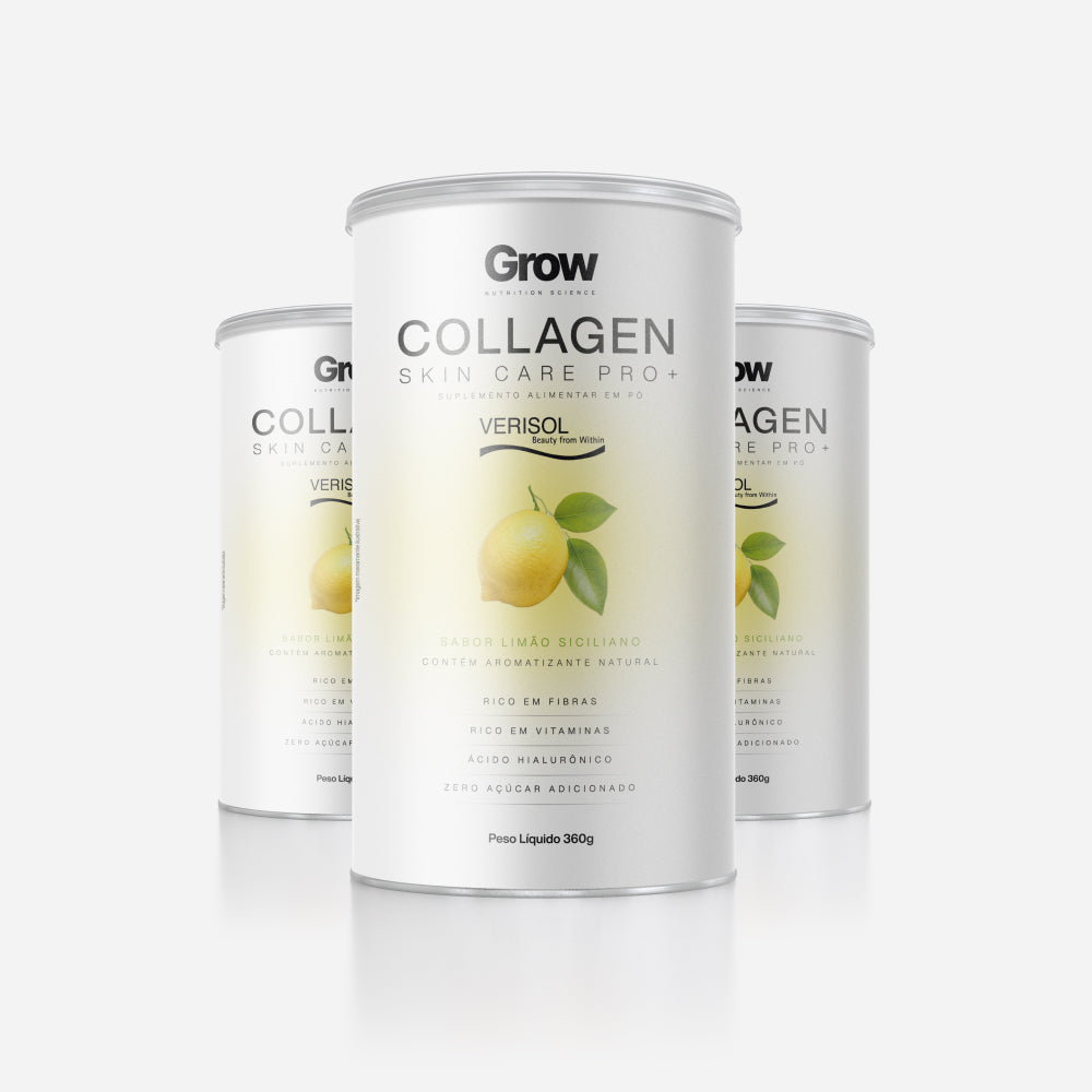 Kit 3 Colágeno Verisol Skin Care Pro + 360g Sabor Limão Siciliano